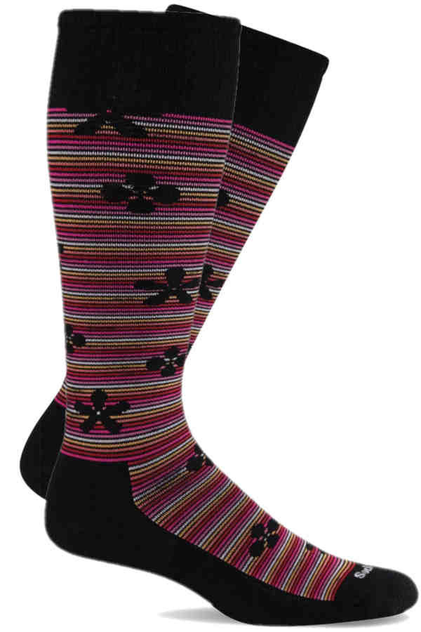 Floral Federleicht Women by SockWell schwarz rot