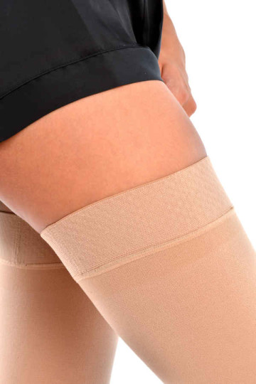 Ecosana® Schenkelstrumpf CCL2 mit breitem Noppenhaftrand