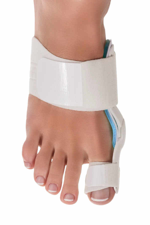 Detailansicht der Hallux valgus Orthese mit Gelekissen und beweglichem Gelenk