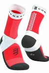 Ultra Trail Socks V2 Compressport in weiss mit roten Akzenten