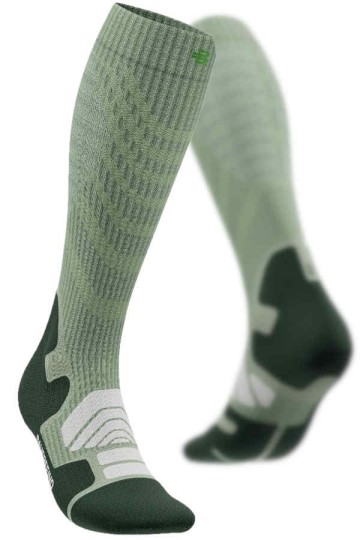 Outdoor Merino Compression Socks Women in Herbal Green