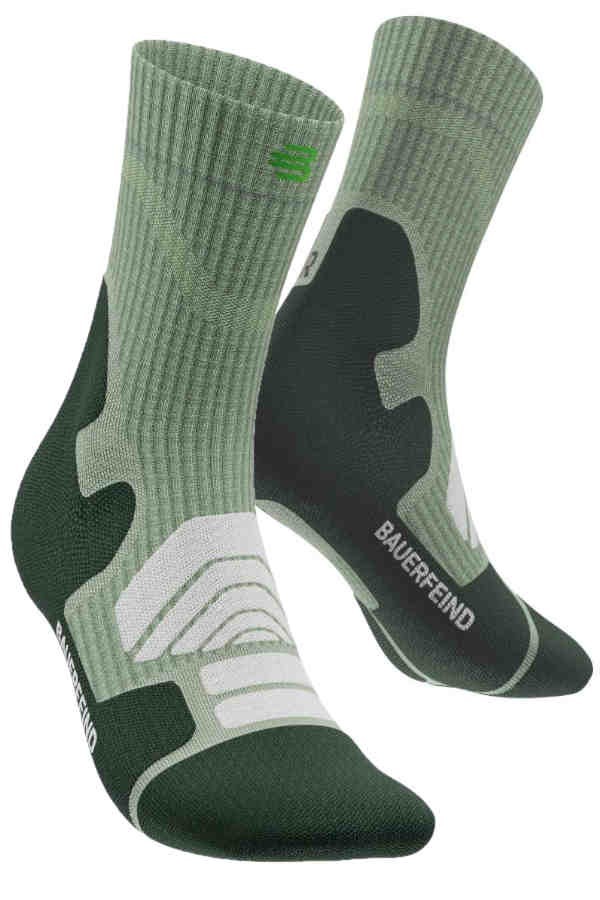 Outdoor Merino Mid Cut Socks Women Wandersocken von Bauerfeind in schönem Natur-Grün