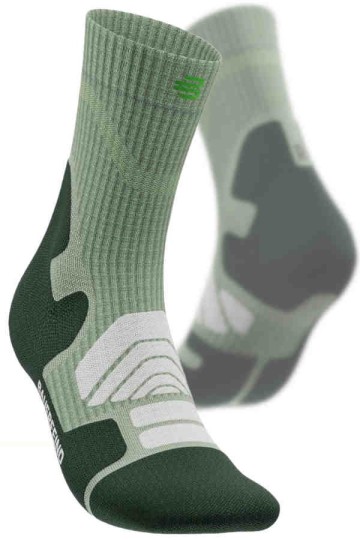 Outdoor Merino Mid Cut Socks Women in herbal green