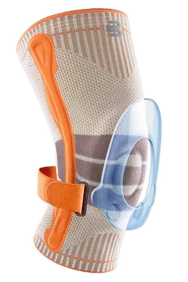 Schematische Darstellung der Outdoor Knee Support mit Omega-Pad
