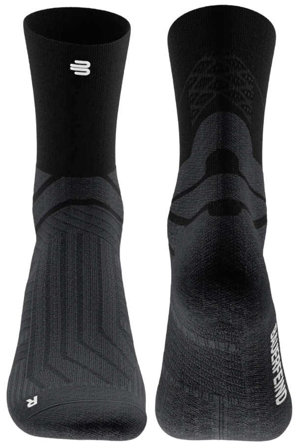 Run Performance Low Cut Socks Men, Front und Rückansicht, schwarz