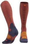 Outdoor Merino Compression Socks Men, Granat-Rot Detail Ferse