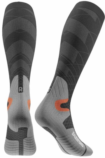 Ski Performance Compression Socks Men, Ansicht von hinten mit gepolsterter Ferse und Achillessehnen Aussparung