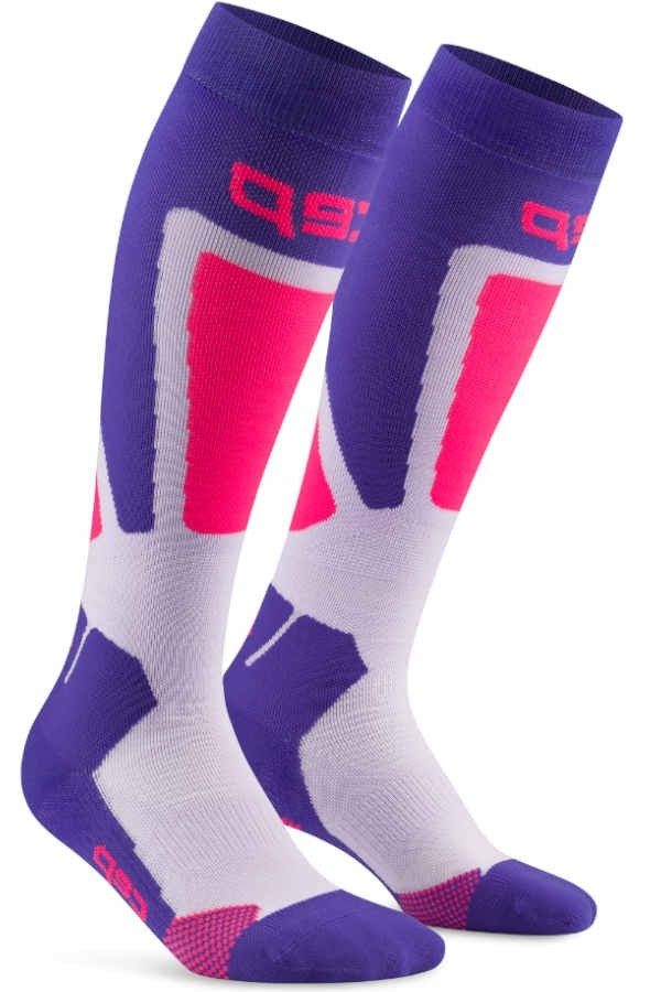 CEP Ski Thermo Compression Socks in coral red