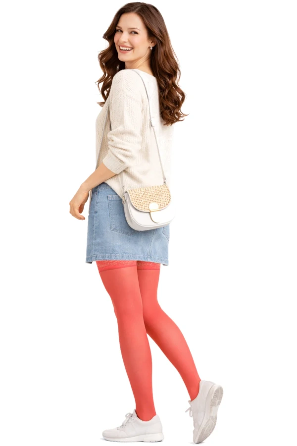 Juzo® Trend Inspiration AG KKL2 Schenkelstrumpf in cosy violet mit edlem Haftrand