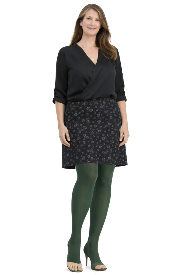 Juzo Soft Schenkelstrümpfe in pure olive grün mit offener Fussspitze