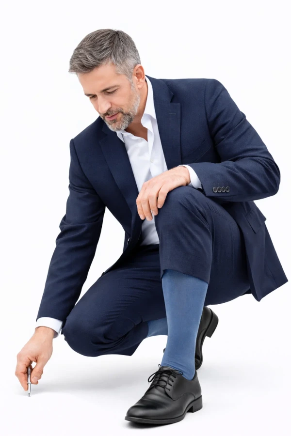 VenoTrain Business Kniesocken in der Klasse 1, denim