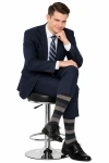 Sigvaris Microfiber Shades Men Stützsocken in dark navy stripes