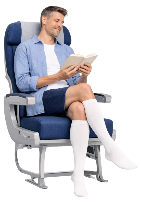 Compressana Twist Stützstrümpfe für Herren, Farbe weiss