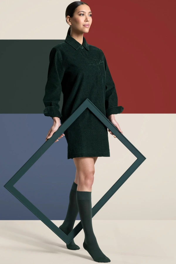 Sigvaris® Style Color AD KKL1 Kniestrumpf, Midnight Forest mit geschlossenem Fuss