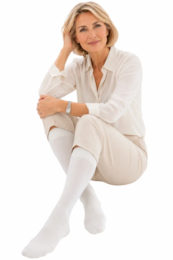 VENOSAN® COTTON SUPPORT Stützstrumpf, cleanes weiss für Damen