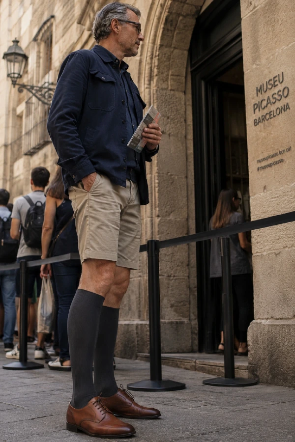 Sigvaris® Traveno Reise-Stützsocken in anthrazit, Reise in Barcelona