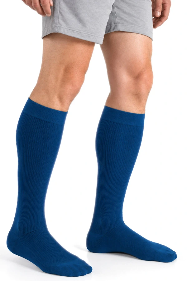 Juzo® Adventure Cotton Men KKL2, blauer Kompressionssocken für Männer