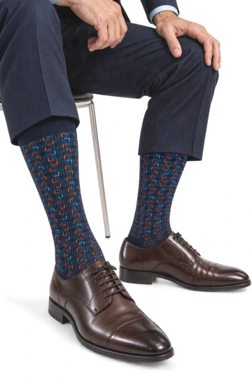 Entwinde Men Navy Blue - Business Kompressionssocken mit Merinowolle