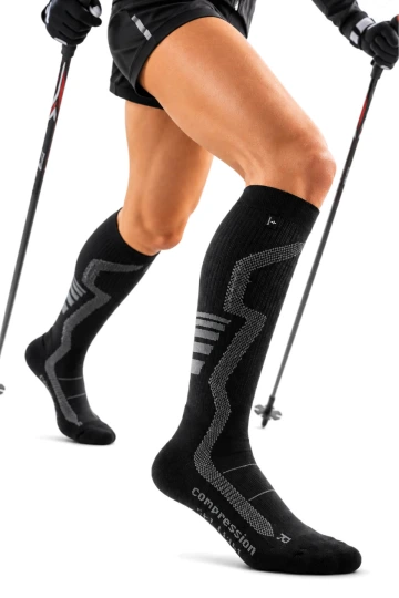 Rohner Compression Ski light l/r - Wintersportsocke in schwarz