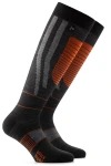 Rohner Ultra Light Skisocke in Schwarz-Orange, freigestelltes Paar