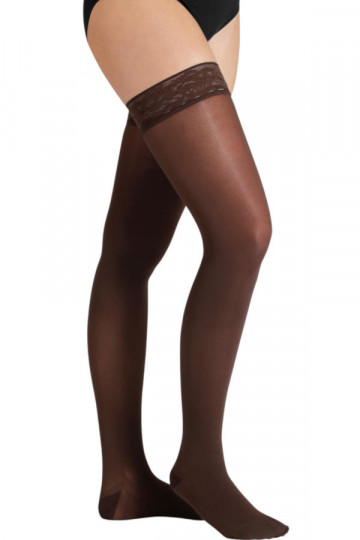Juzo Inspiration Schenkelstrumpf KKL1 in dunklem kakao braun