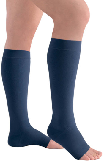 Juzo® Move Kniestrumpf AD KKL2 mit offenem Fuss in blau