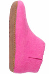 Tofvel Wollfilz-Hausschuhe mit Ledersohle pink seite