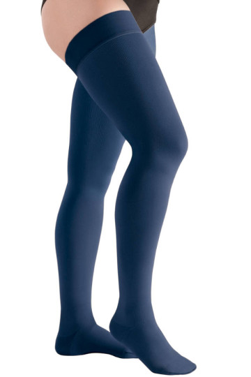 Juzo Move KKL1 Schenkelstrumpf mit geschlossenem Fuss in blau