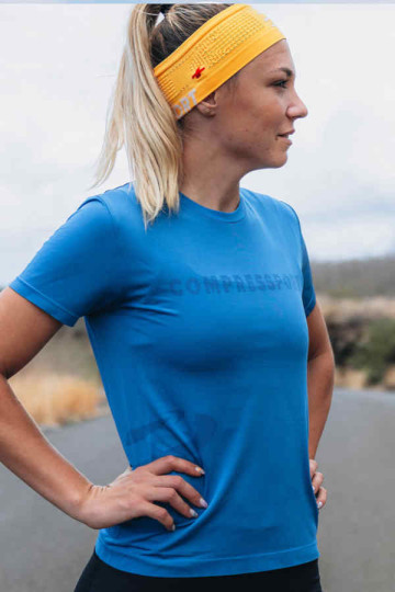 Compressport® Short Sleeve Shirt Women in blau