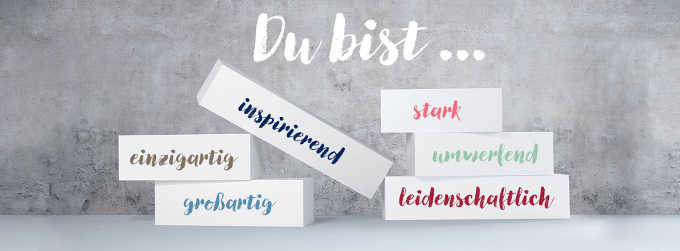 Die Juzo Trendfarben 2018 nach dem Motto "du bist..."