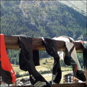Socken im Alpintest