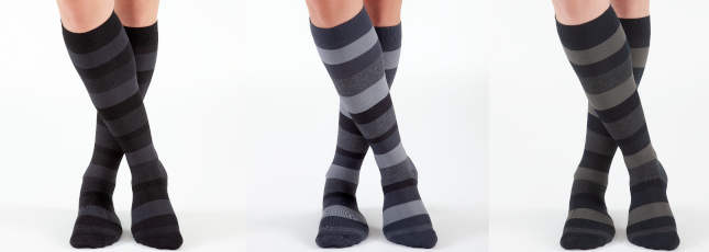 Schlichtes Stripe-Muster bei den Herrensocken von Sigvaris