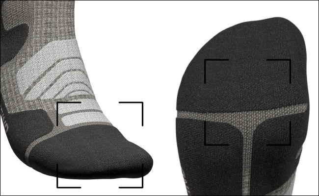 Zehenschutz und Sohlenpolsterung bei den Bauerfeind Outdoor Merino Wandersocken