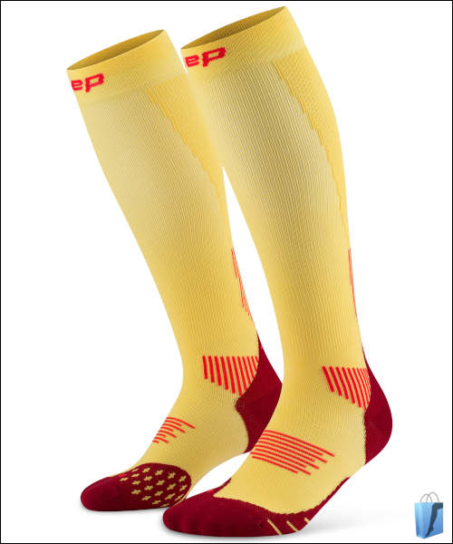 CEP Core Run Laufsocken in trendigem gold-gelb