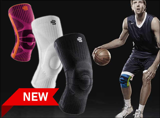 Die neue Sports Knee Support in Pink, All White (weiss) und All Black (schwarz)