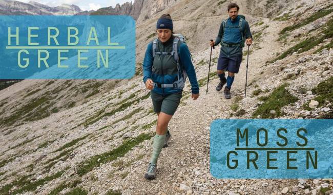 Die neuen Farben Herbal Green und Moss Green von Bauerfeind Outdoor Merino