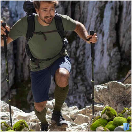 Outdoor Merino Socks Men in Moss Green