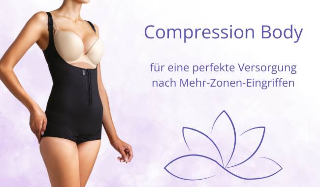 Kompressions-Body von Sigvaris zur Nachsorge der Liposuktion an Bauch, Hüfte und Rücken