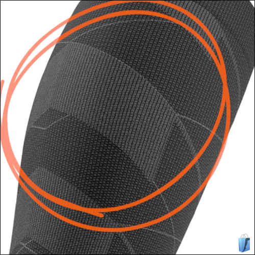 Kompressionszone über der Wade für Stabilität der Muskulatur und Förderung der Durchblutung