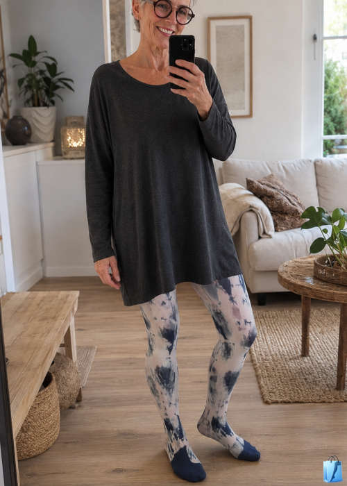 Juzo Batik Kollektion - blau mit weiss